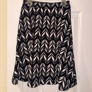 Black and white knee length skirt